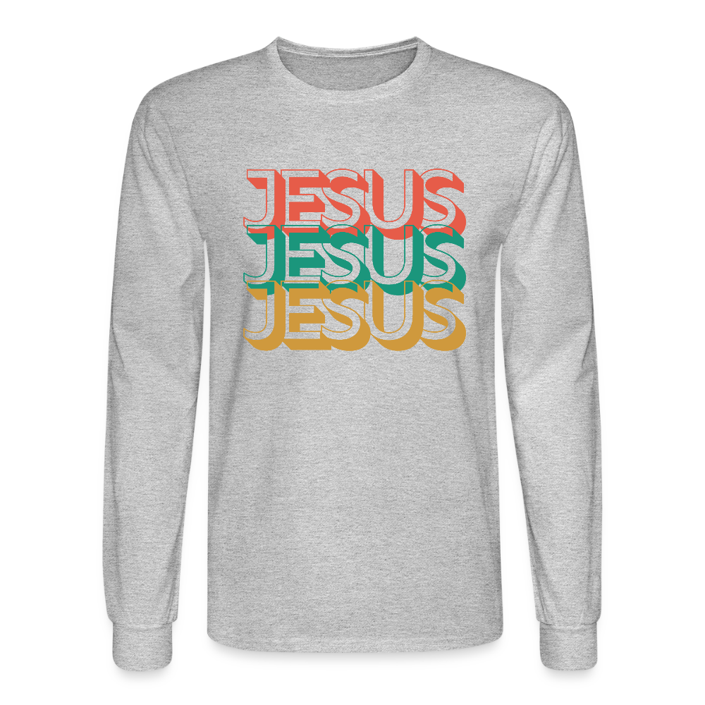 Jesus Jesus Jesus Christian Unisex Long Sleeve T-Shirt - heather gray