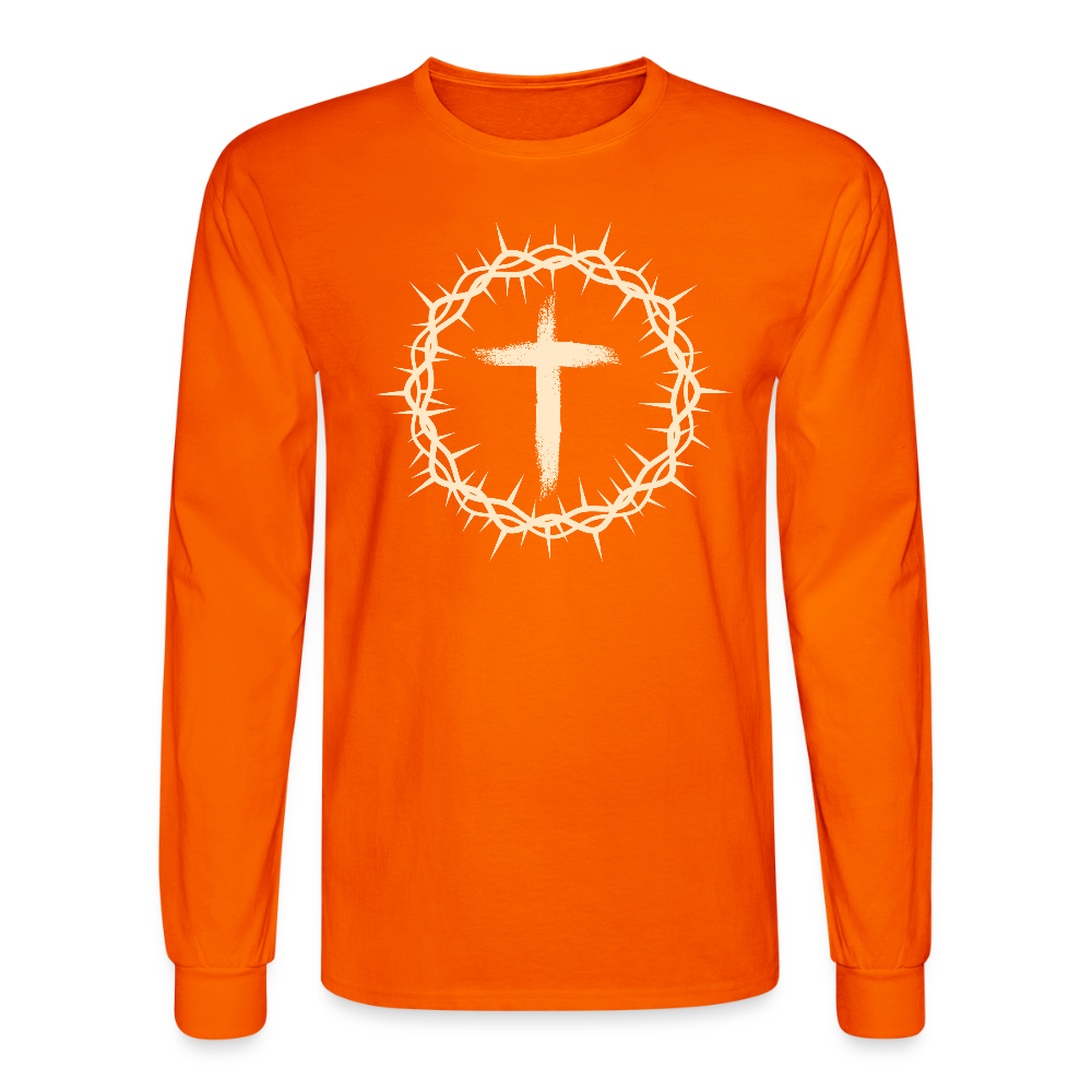 Crown of Thorns Christian Unisex Long Sleeve T-Shirt - orange