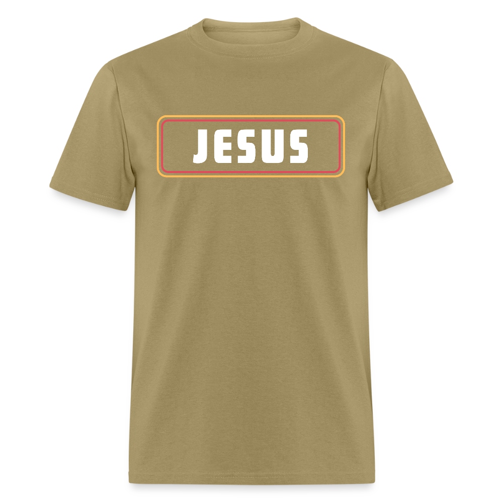Jesus Retro Rectangle Christian Unisex Classic T-Shirt - khaki