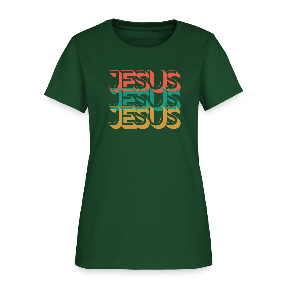 Jesus Jesus Jesus Christian Women's T-Shirt - forest green