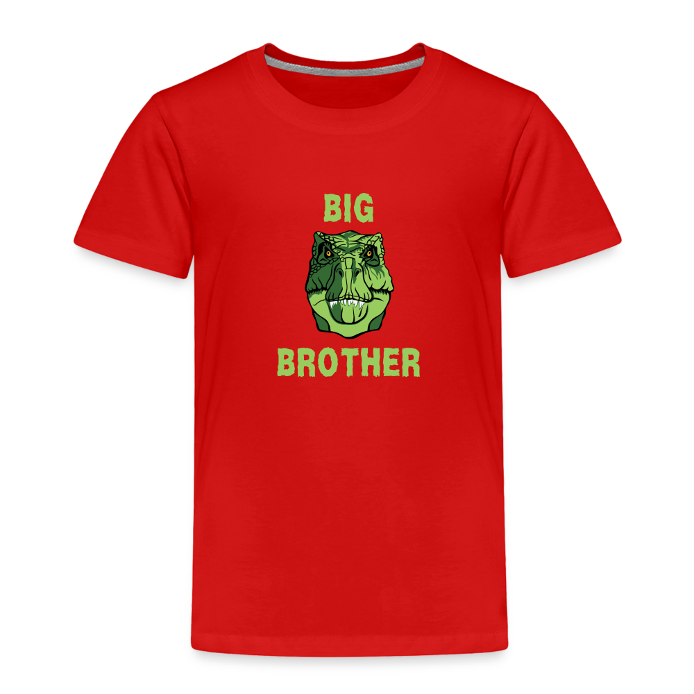 Toddler Big Brother Dinosaur Face T-Shirt - red