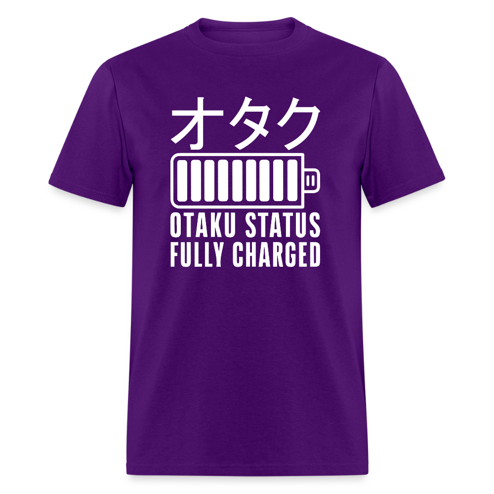 Otaku Status Fully Charged Japanese Anime Premium Unisex T-Shirt - purple