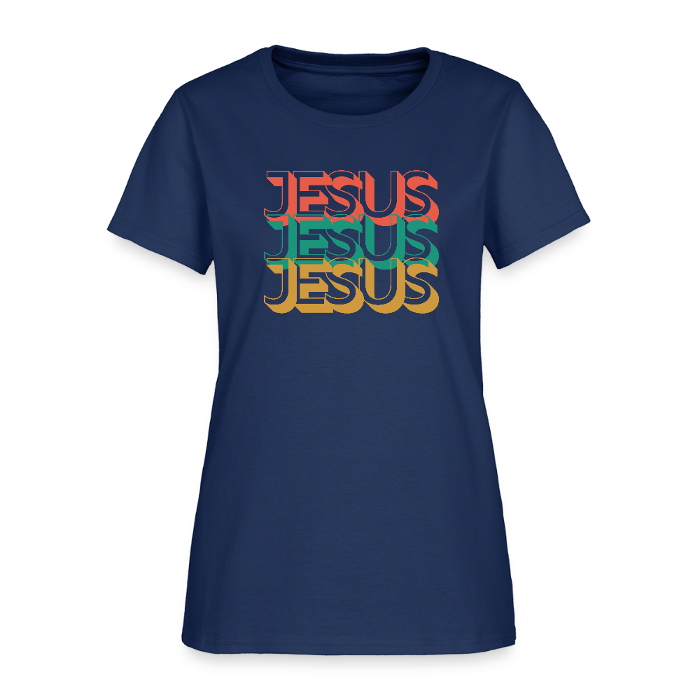 Jesus Jesus Jesus Christian Women's T-Shirt - blue dusk