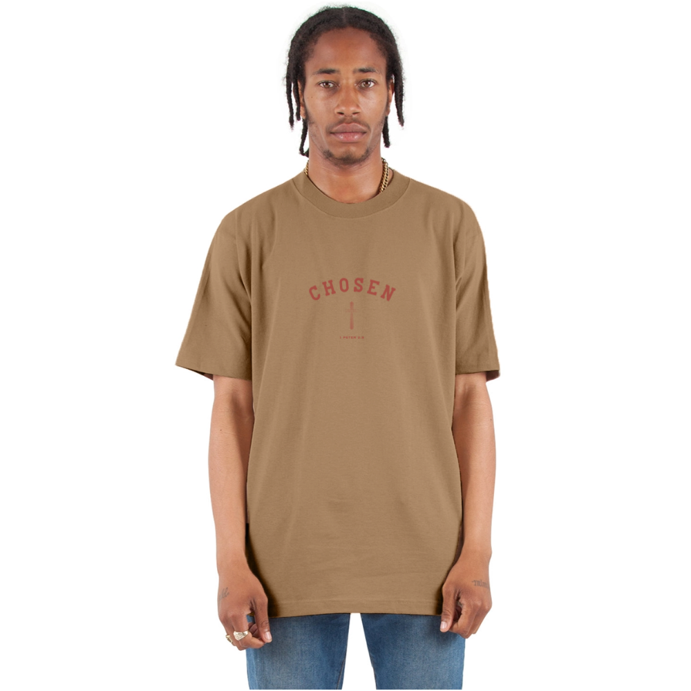 Chosen Christian Oversized Unisex Heavyweight T-Shirt - khaki