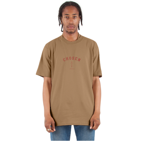 Chosen Christian Oversized Unisex Heavyweight T-Shirt - khaki