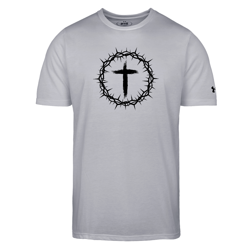 Crown of Thorns Authentic Under Armour Men's Athletic 2.0 Christian T-Shirt - gray