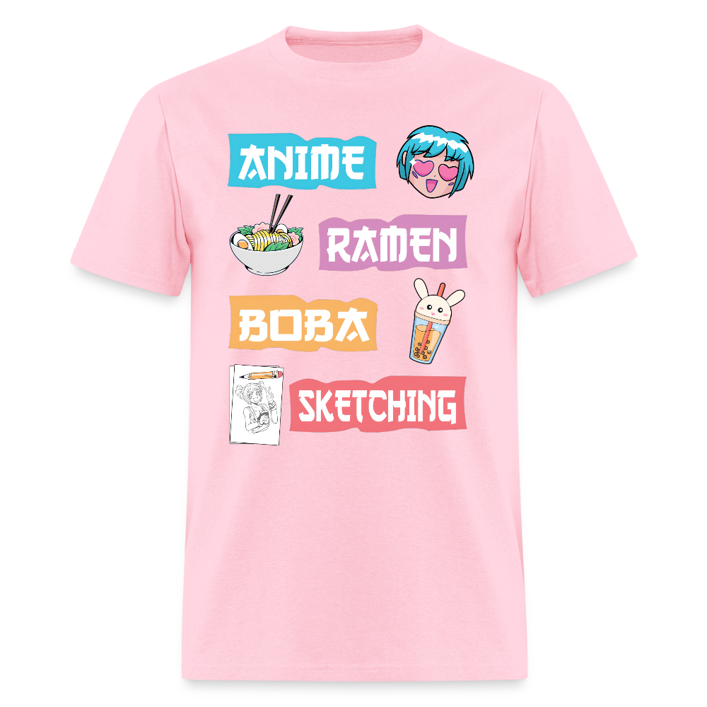 Anime Ramen Boba Sketching Premium Unisex T-Shirt - pink