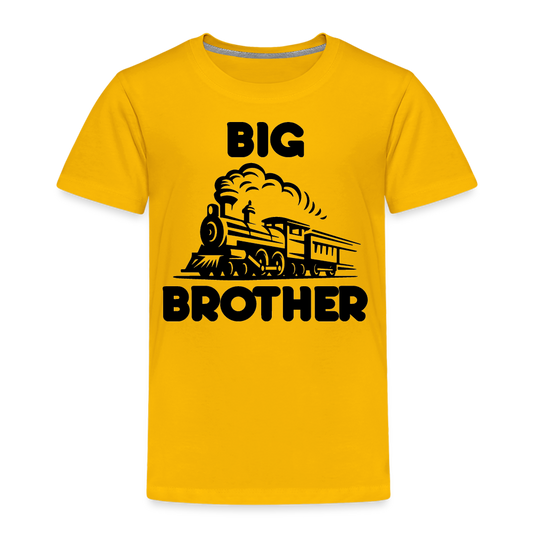 Toddler Big Brother Train Black Print T-Shirt - sun yellow