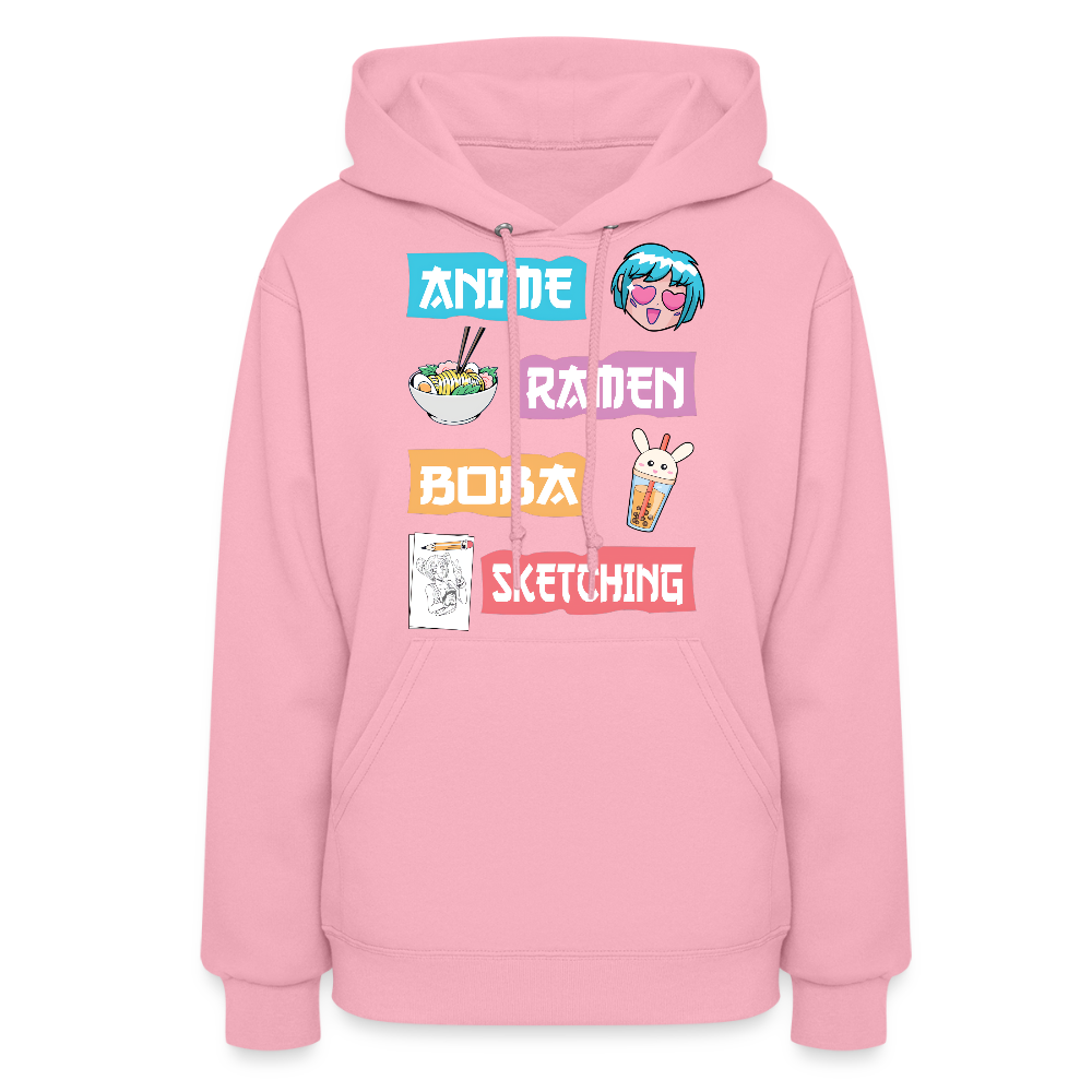 Anime Ramen Boba Sketching Anime Lover Premium Women's Hoodie Sweatshirt - classic pink