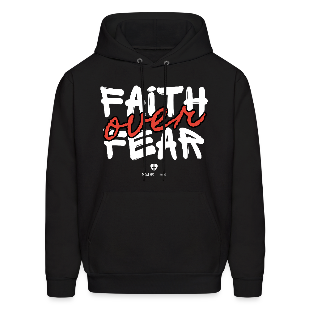 Faith Over Fear Psalms 118:6 Unisex Christian Hoodie Sweatshirt - black