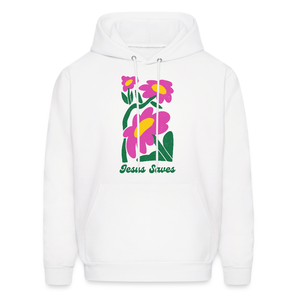 Jesus Saves Unisex Christian Hoodie Sweatshirt - white