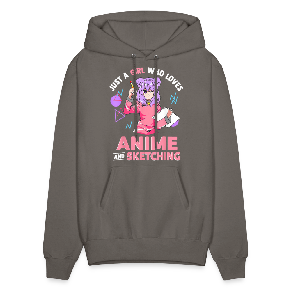 Just A Girl Who Love Anime and Sketching II Anime Lover Premium Unisex Hoodie Sweatshirt - asphalt gray