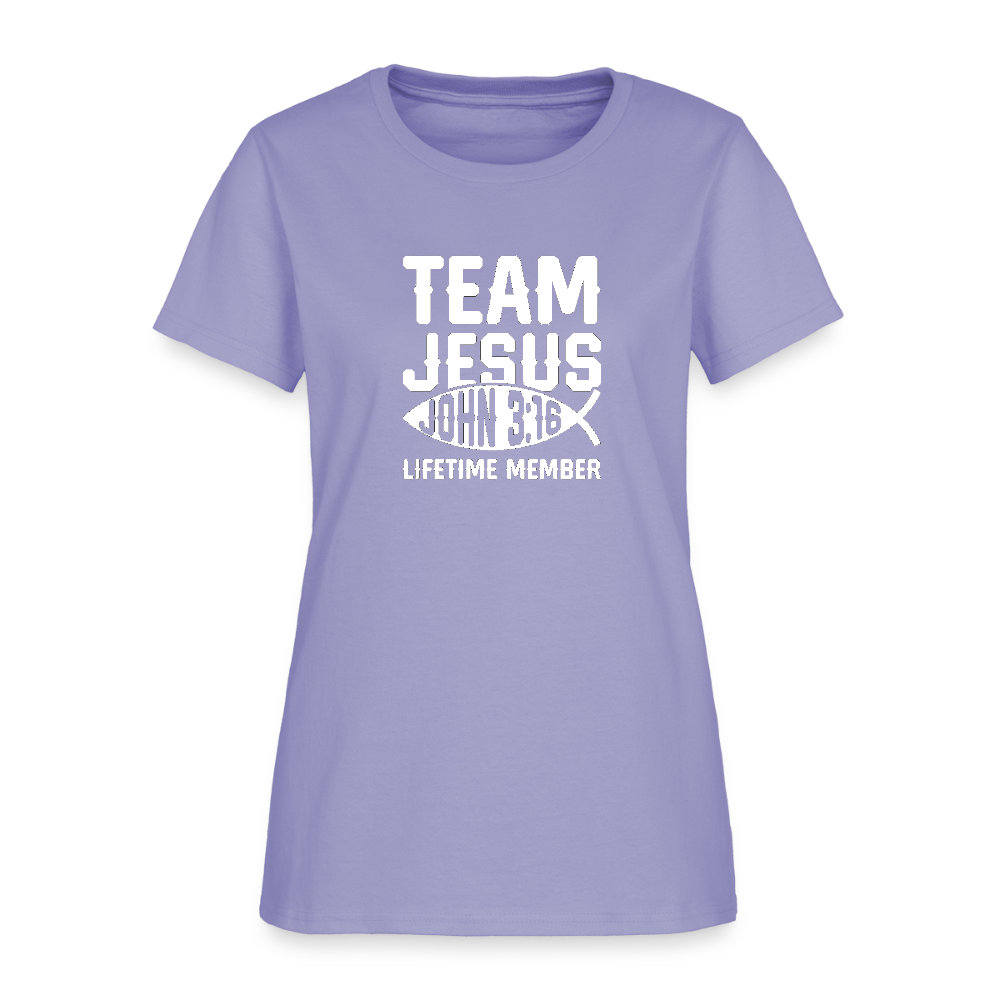 Team Jesus Lifetime Member Christian Women's T-Shirt - lavender