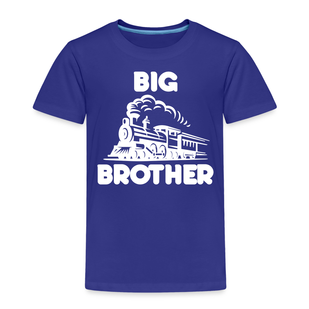 Toddler Big Brother Train Front T-Shirt - royal blue