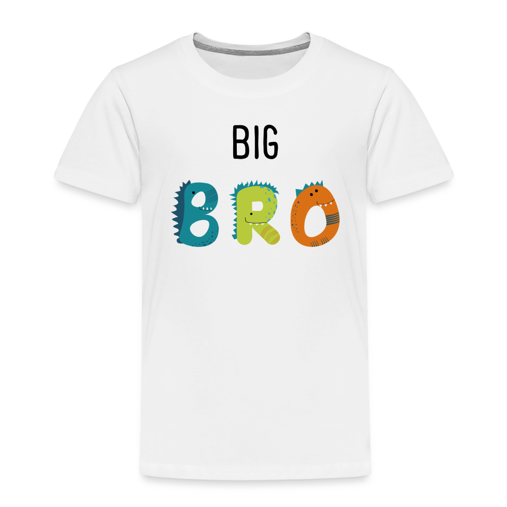 Toddler Big Brother Big Bro Dinosaurs T-Shirt - white