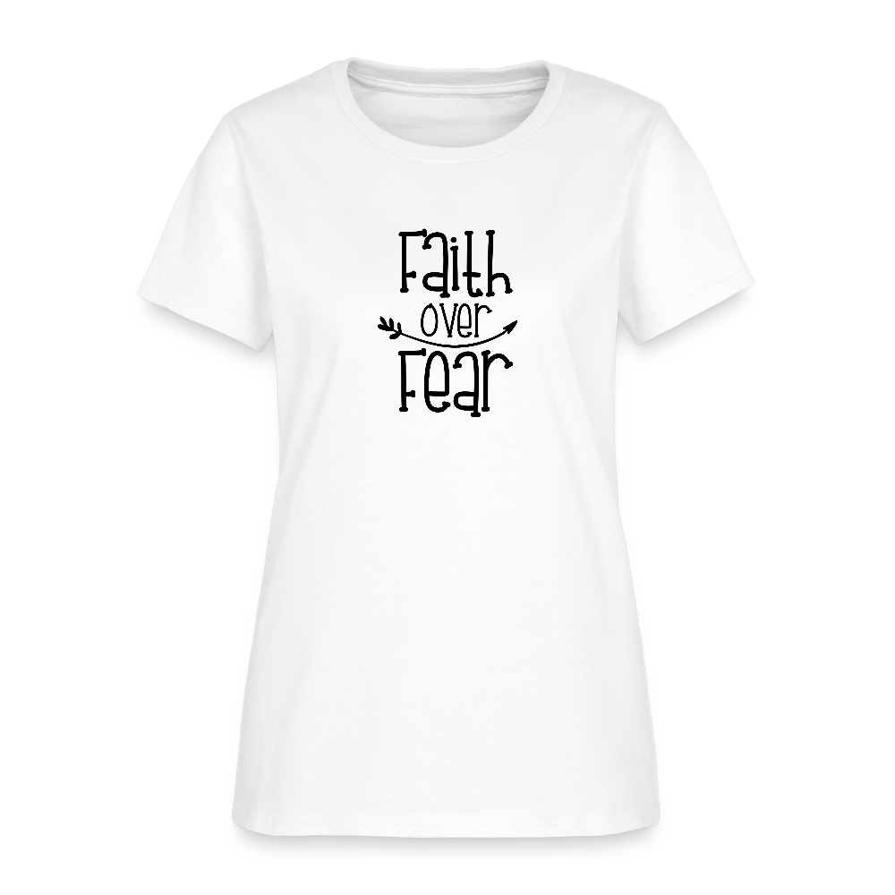 Faith Over Fear Christian Women's T-Shirt - white