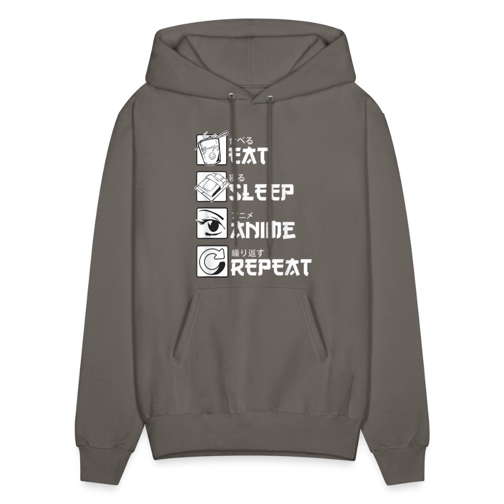 Eat Sleep Anime Repeat Premium Unisex Hoodie Sweatshirt - asphalt gray