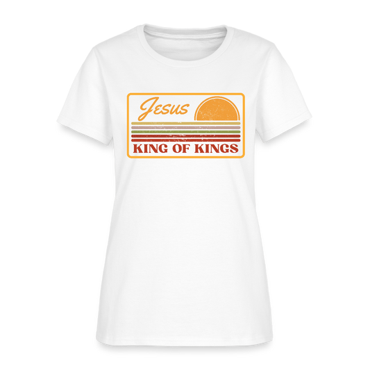 Jesus King of Kings Christian Women's T-Shirt - white