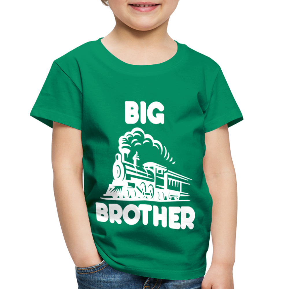 Toddler Big Brother Train Front T-Shirt - kelly green