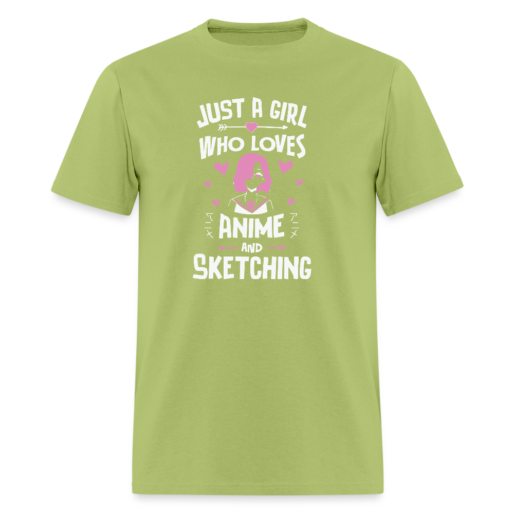Just A Girl Who Loves Anime and Sketching III Premium Unisex T-Shirt - kiwi