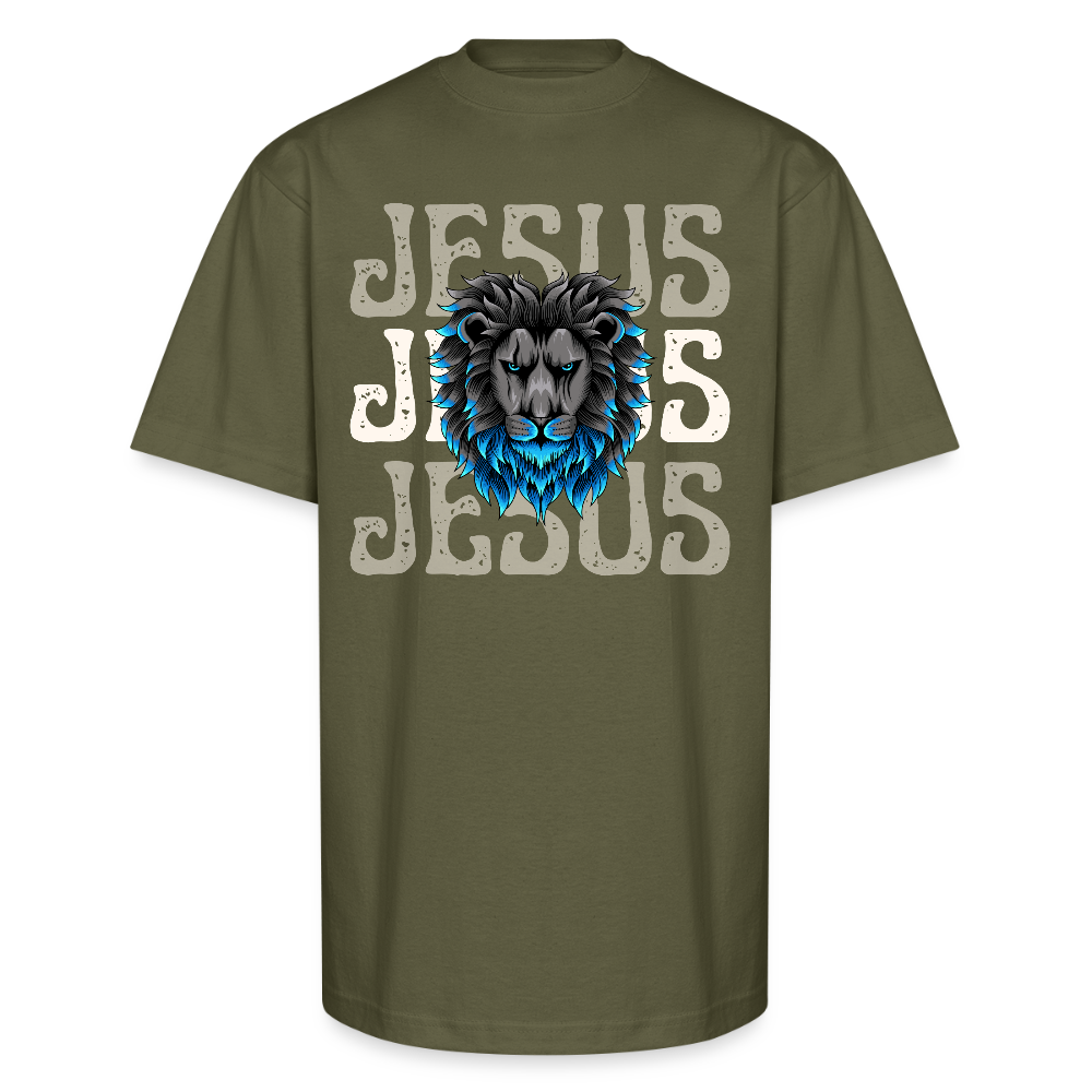 Jesus Lion Christian Unisex Oversized Heavyweight T-Shirt - classic olive