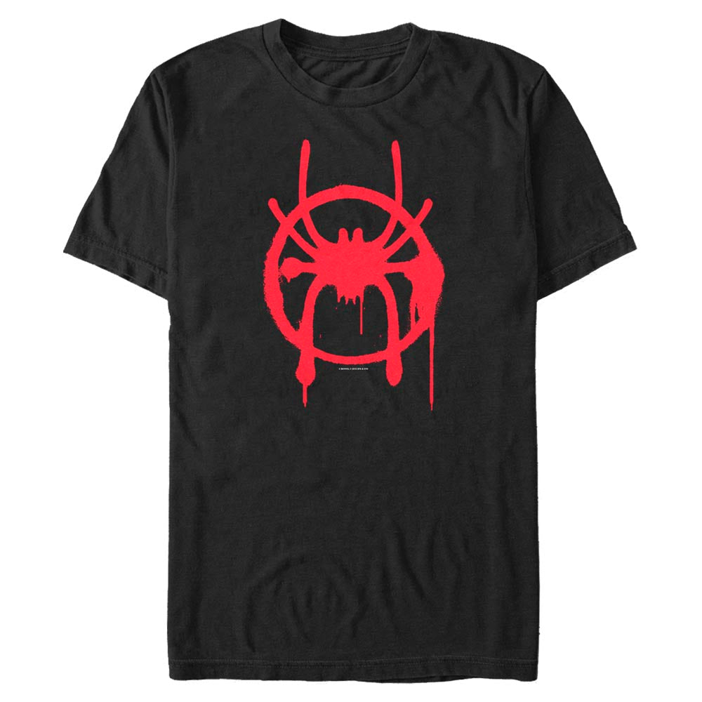 Marvel Spiderman Miles Morales Spider Symbol Adult Black Unisex T-Shirt