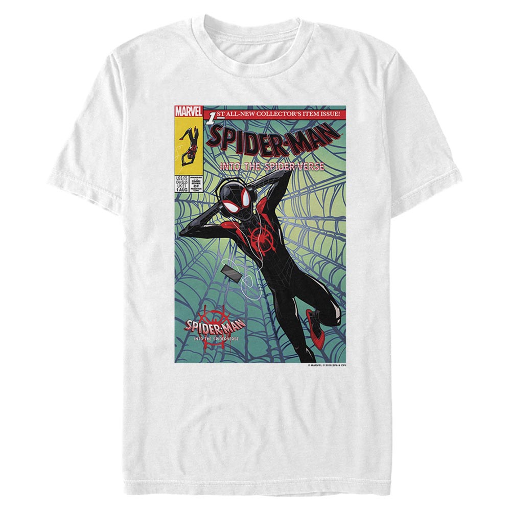 Marvel Spiderman: Into the Spider-Verse Comic Cover Adult White Unisex T-Shirt