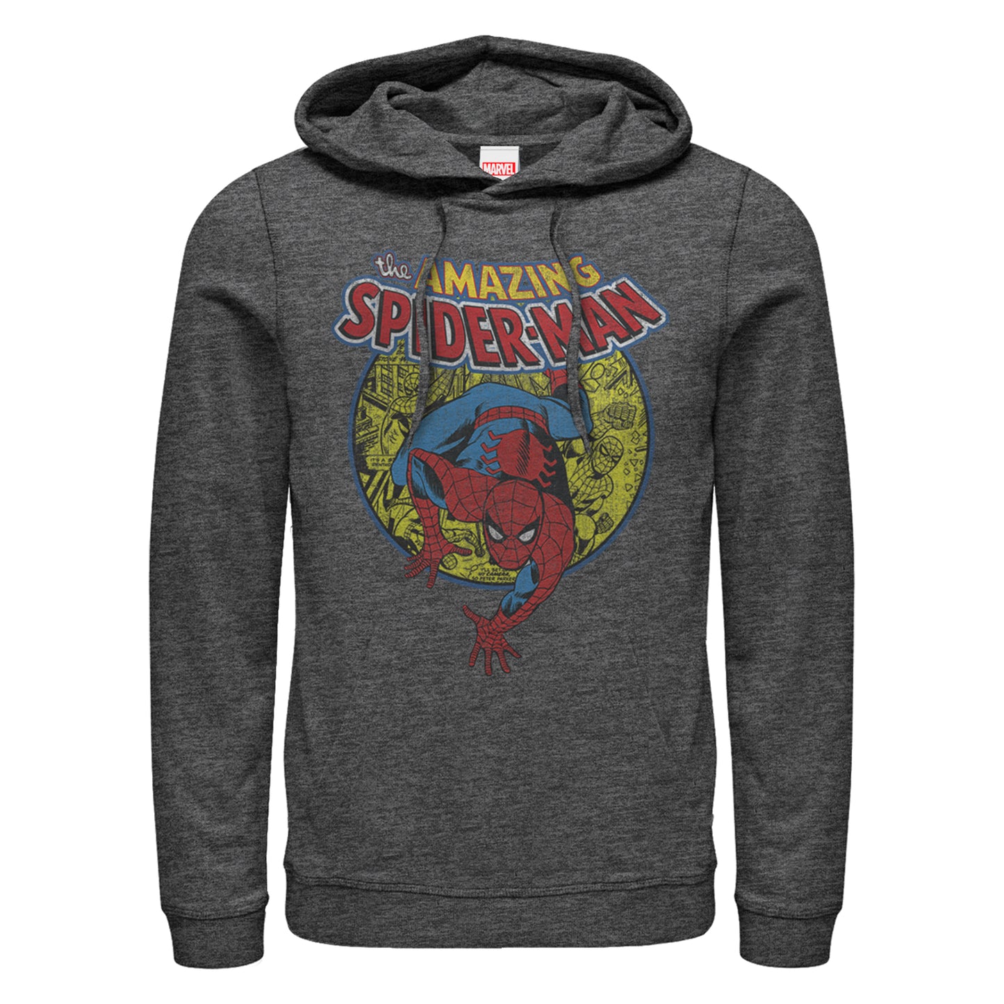 Marvel Spiderman Urban Hero Vintage Adult Charcoal Unisex Hoodie Sweatshirt