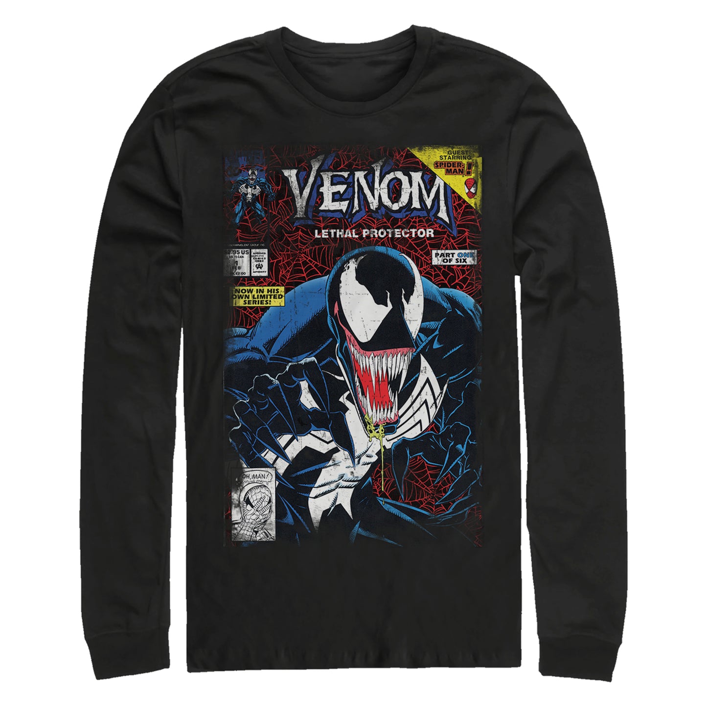 Marvel Venom Lethal Protector Comic Cover Adult Black Unisex Long Sleeve T-Shirt