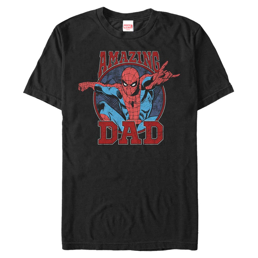 Marvel Spiderman Amazing Dad Adult Black Unisex T-Shirt