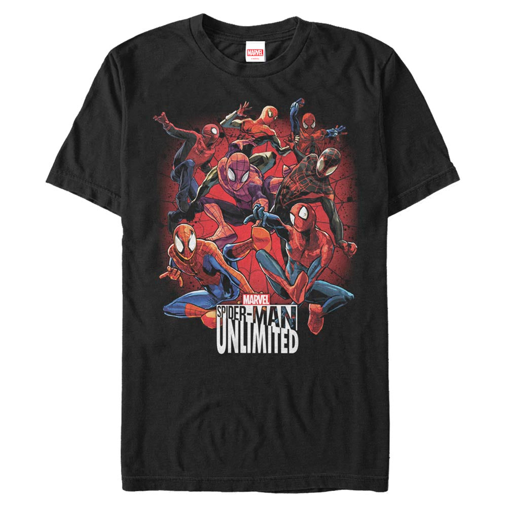 Marvel Spiderman Unlimited Versions Adult Black Unisex T-Shirt