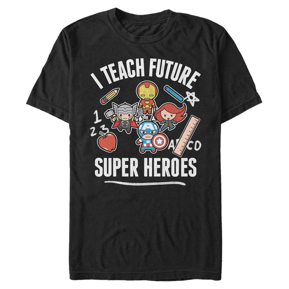 Marvel I Teach Future Super Heroes Kawaii Adult Black Unisex T-Shirt