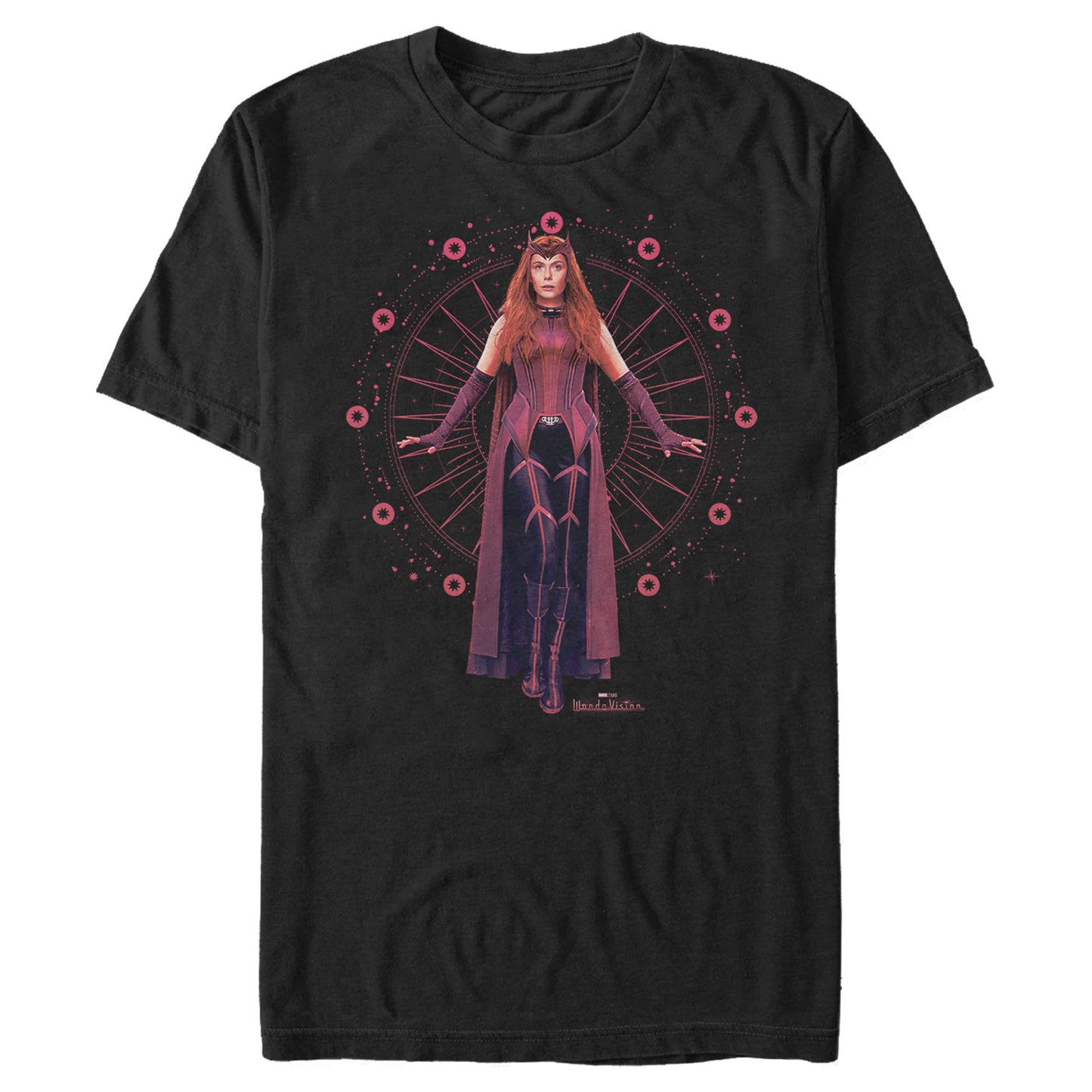 Marvel WandaVision Scarlet Witch Geometric Magic Symbol Adult Black Unisex T-Shirt