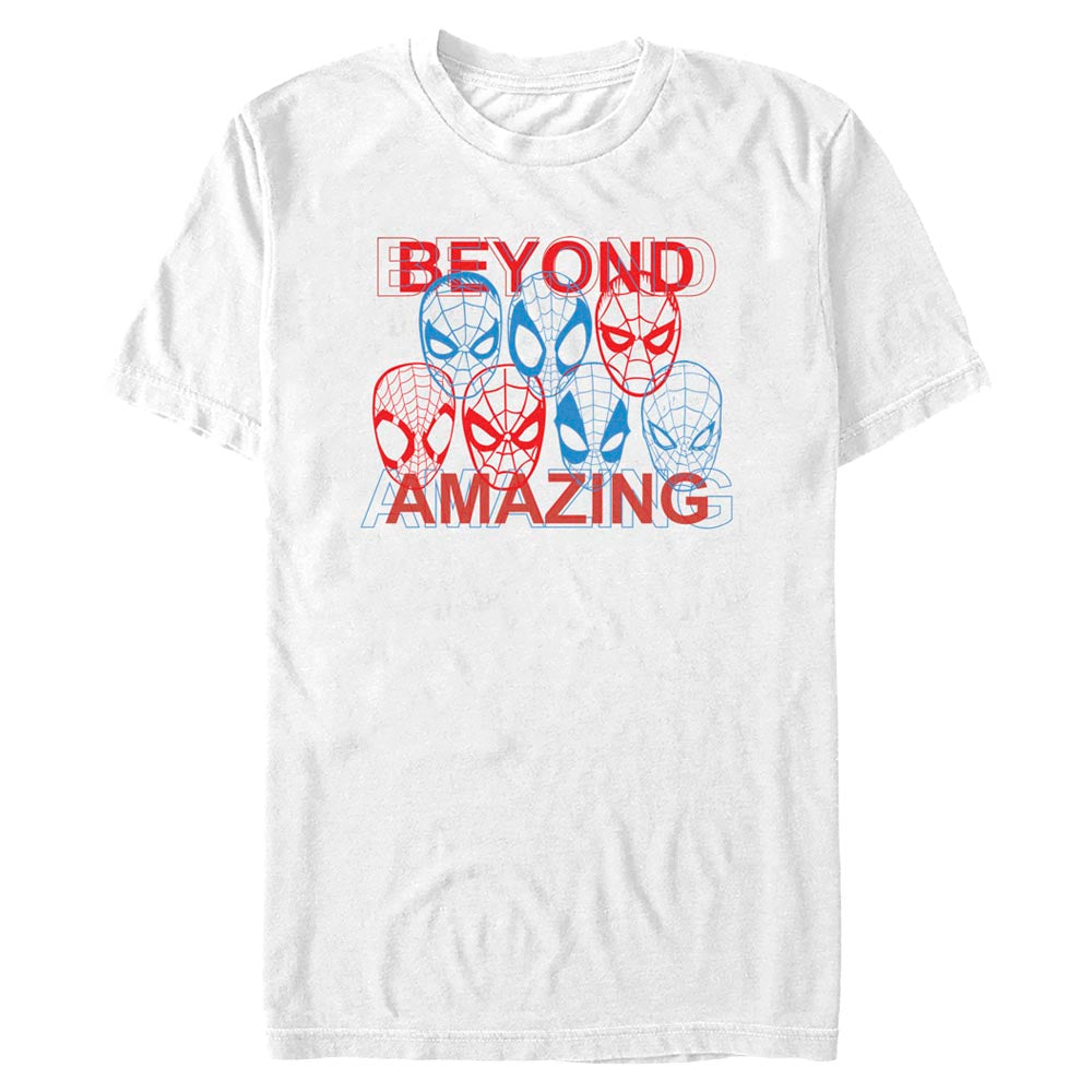 Marvel Spider-Man Beyond Amazing 3D Masks Adult White Unisex T-Shirt