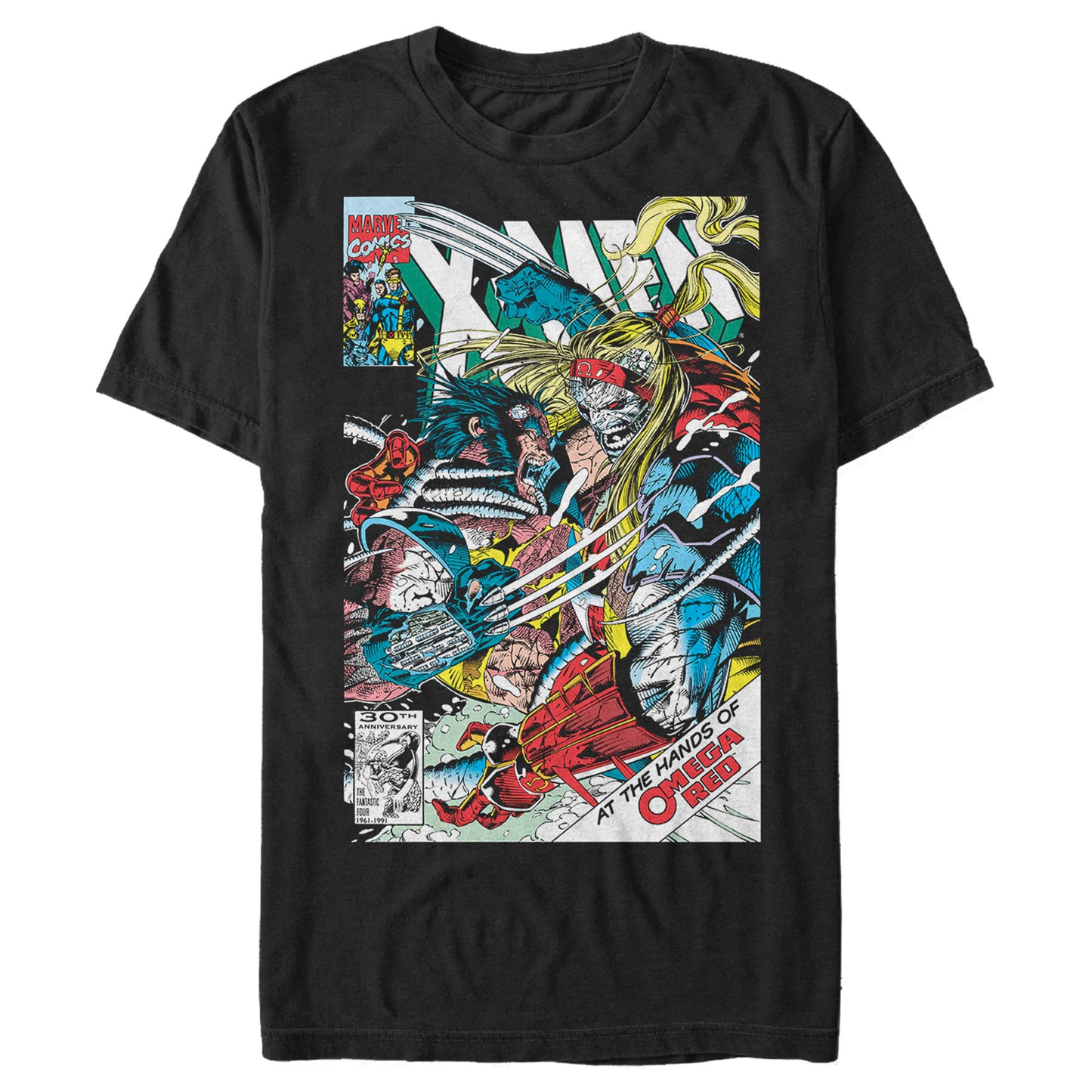 Marvel X-Men At the Hands of Omega Red Comic Book Cover Adult Black Unisex T-Shirt
