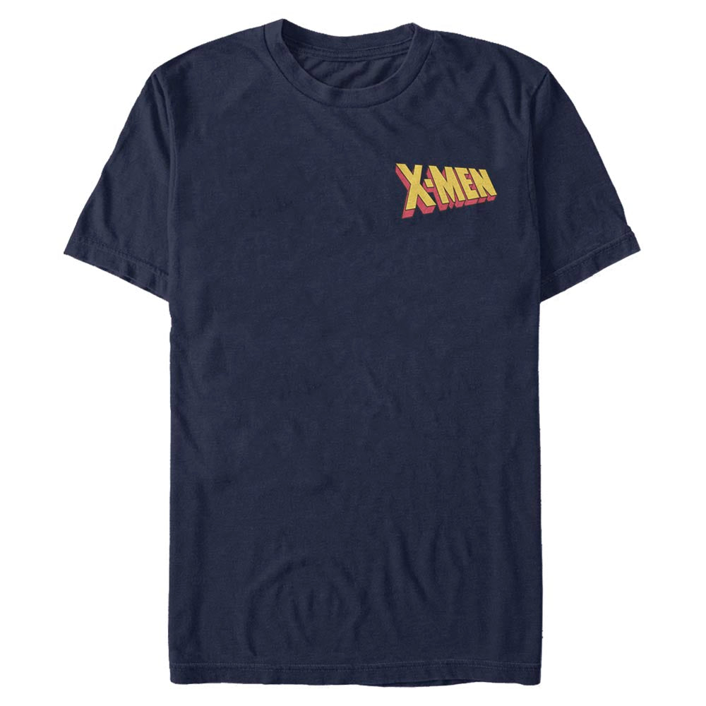 Marvel X-Men Logo Left Chest Adult Navy Unisex T-Shirt