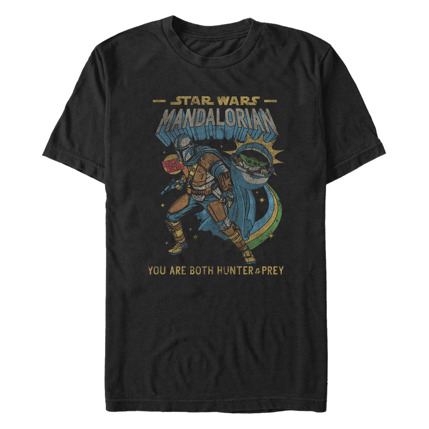 Star Wars The Mandalorian Vintage Comic Black Unisex T-Shirt