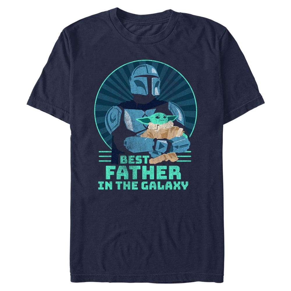 Star Wars The Mandalorian Best Father In The Galaxy Navy Blue Unisex T-Shirt