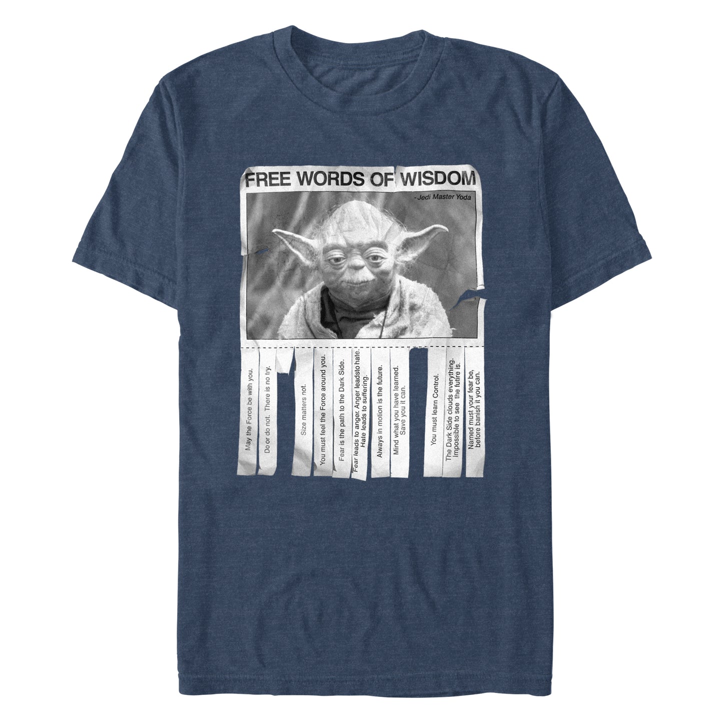 Star Wars Yoda Free Words of Wisdom Heather Navy Unisex T-Shirt
