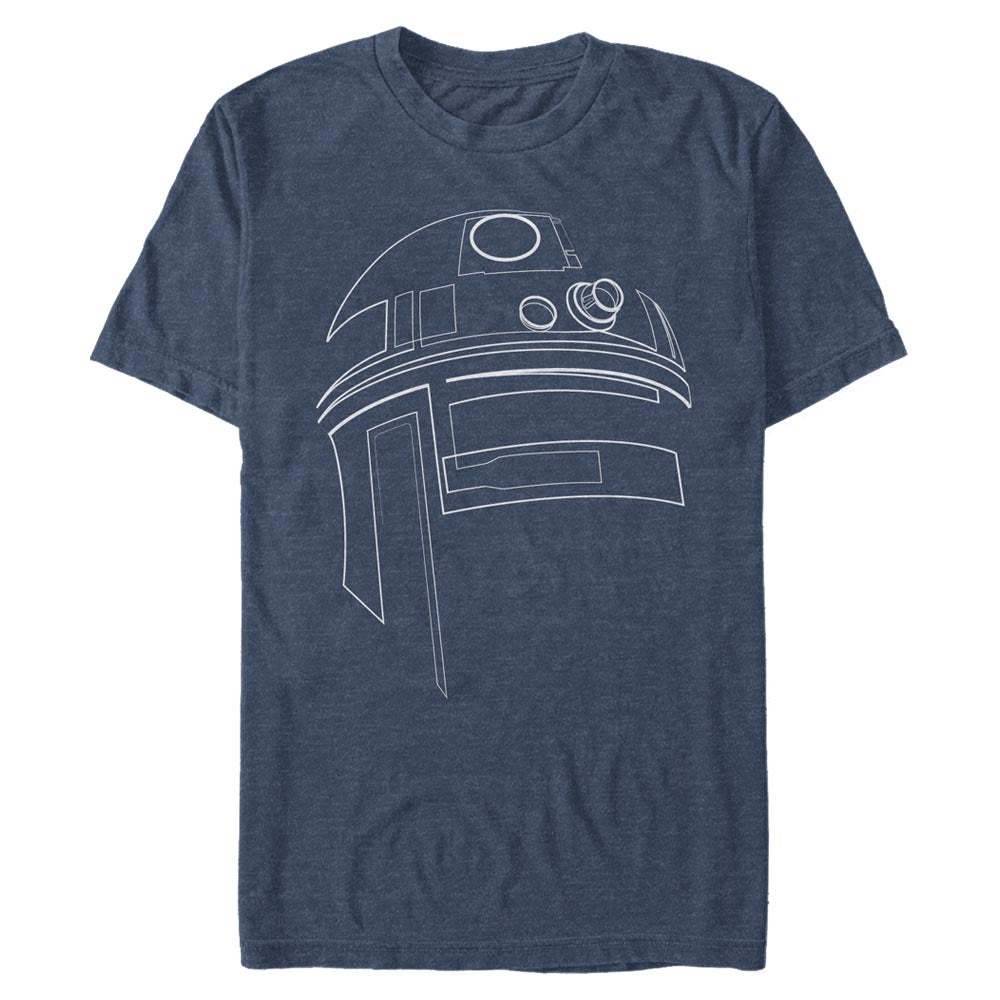 Star Wars Classic R2-D2 Outline Heather Navy Unisex T-Shirt