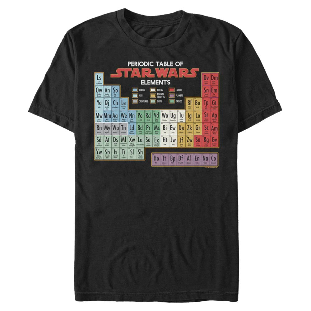 Star Wars Periodic Table Black Unisex T-Shirt