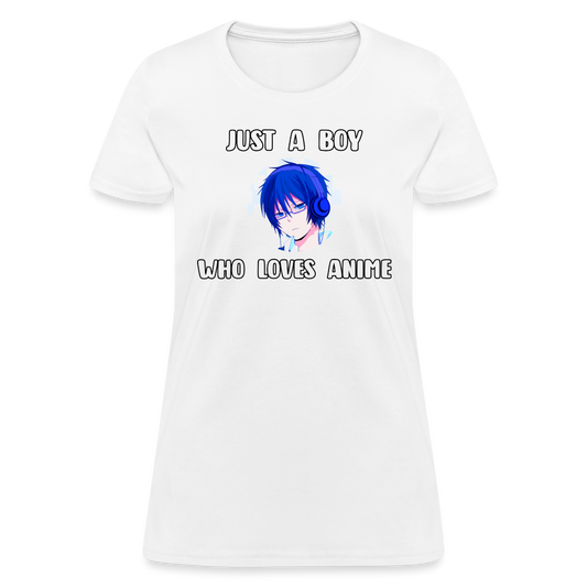 Just A Boy Who Loves Anime Lover Women's T-Shirt - white
