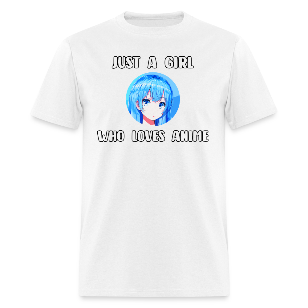 Just A Girl Who Loves Anime Lover Unisex T-Shirt - white