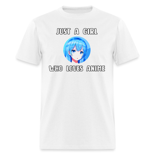 Just A Girl Who Loves Anime Lover Unisex T-Shirt - white
