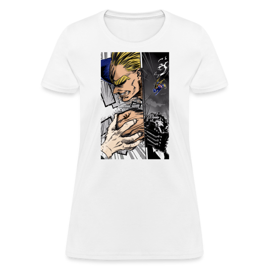All For One Vs All Might Premium My Hero Academia Women's Manga Anime T-Shirt - white
