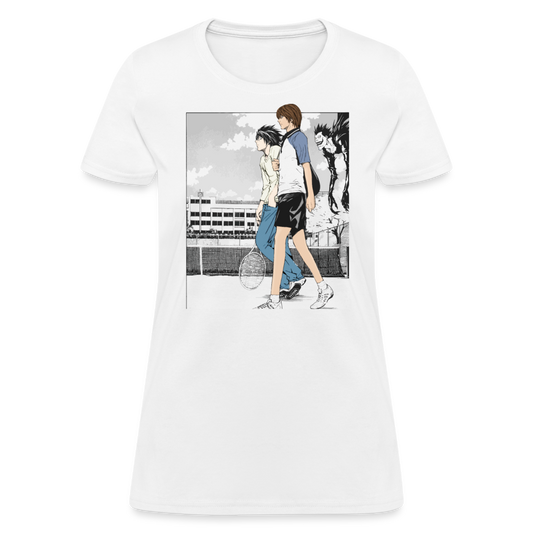 Light Vs. L Tennis Premium Death Note Women's Manga Anime T-Shirt - white