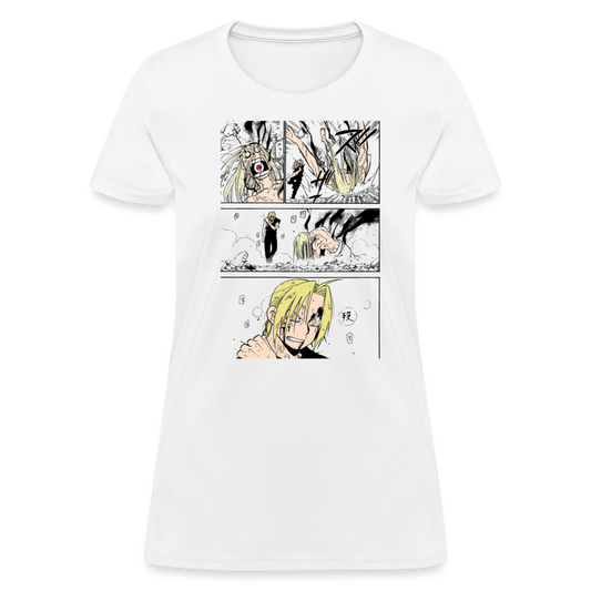 Ed vs Father Premium Fullmetal Alchemist Women's Manga Anime T-Shirt - white