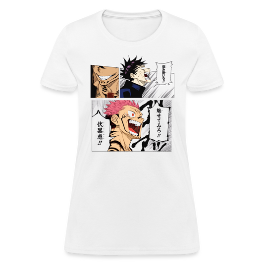 Sukuna Vs. Megumi Premium Jujutsu Kaisen Women's Manga Anime T-Shirt - white