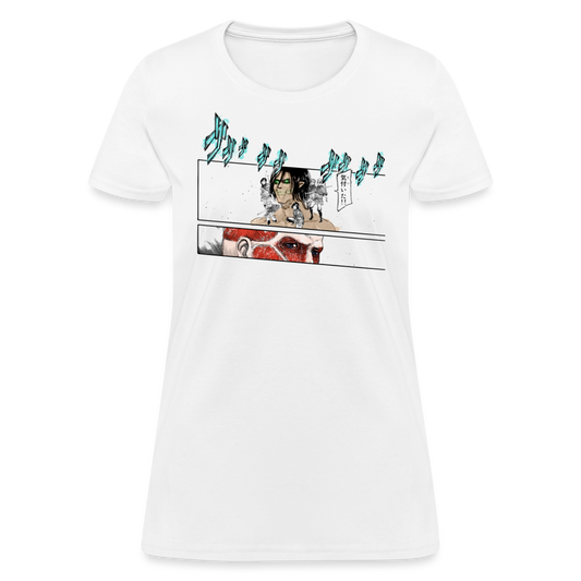 Attack Titan Vs. Colossal Titan Premium AOT Women's Manga Anime T-Shirt - white