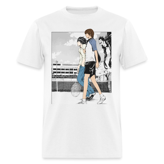 Light Vs. L Tennis Premium Death Note Manga T-Shirt - white